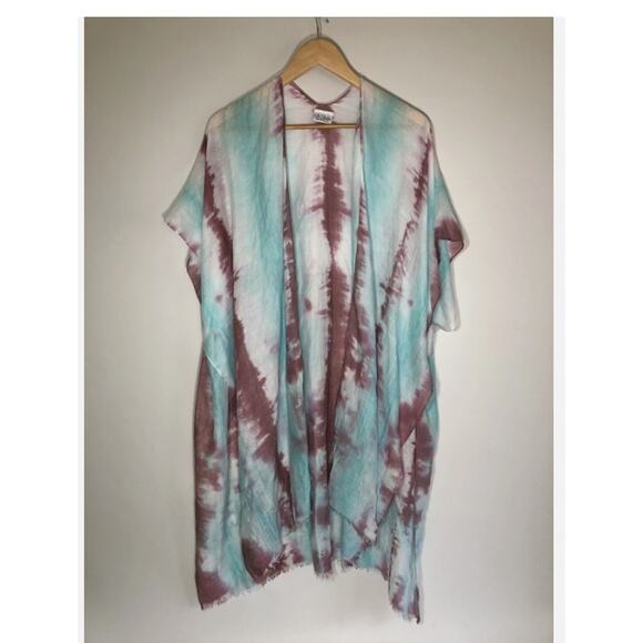 Cuisinart Other - Lulla Collection by Bindya pINK/BLUE KIMONO Tie Die Cover-Up scarf One Size NEW